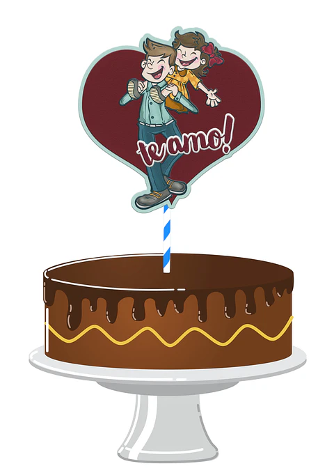 Arquivo Topo de Bolo Dia dos Pais Te amo