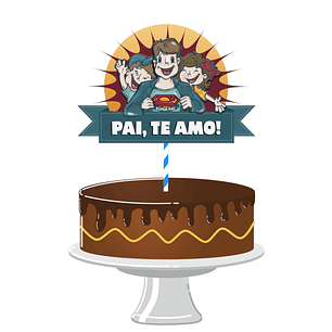 Arquivo Topo de Bolo Dia dos Pais Te amo