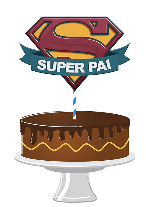 Arquivo Topo de Bolo Dia dos Pais Super Pai