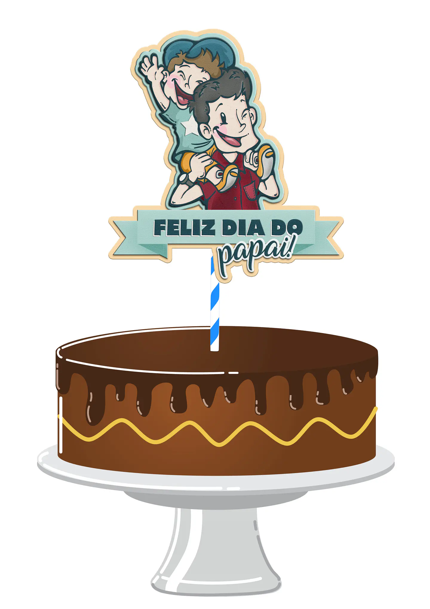 Arquivo Topo de Bolo Dia dos Pais Feliz Dia Papai 1