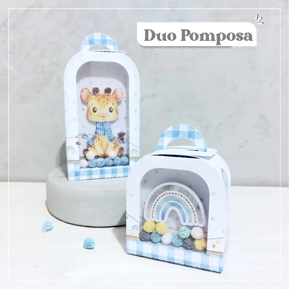 Arquivo de Corte Maletinhas Alta e Baixa Visor Duo Pomposa - SOMENTE MOLDE 1