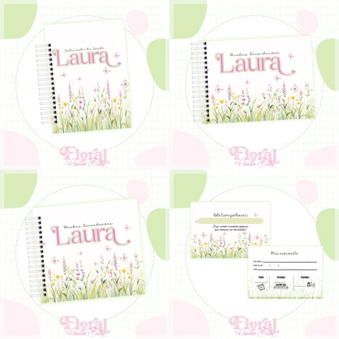 Arquvo Encadernação Baby Floral