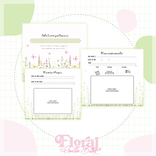 Arquvo Encadernação Baby Floral