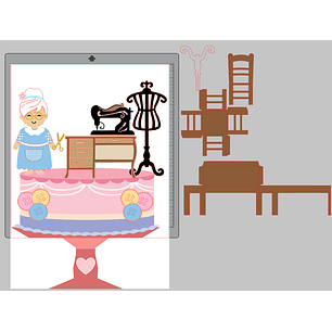 Arquivo de Corte Topo Vovó Costureira