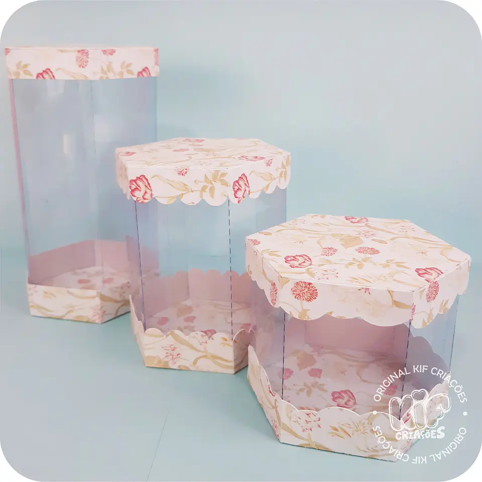 Arquivo de Corte Caixas Hexagonal Acetato - SOMENTE MOLDE 1