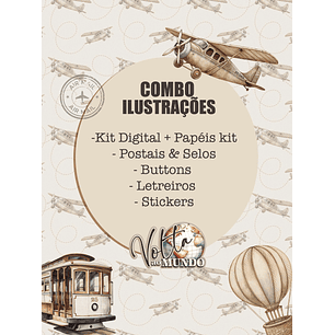 Kit Digital Volta ao Mundo Combo Ilustrações tita
