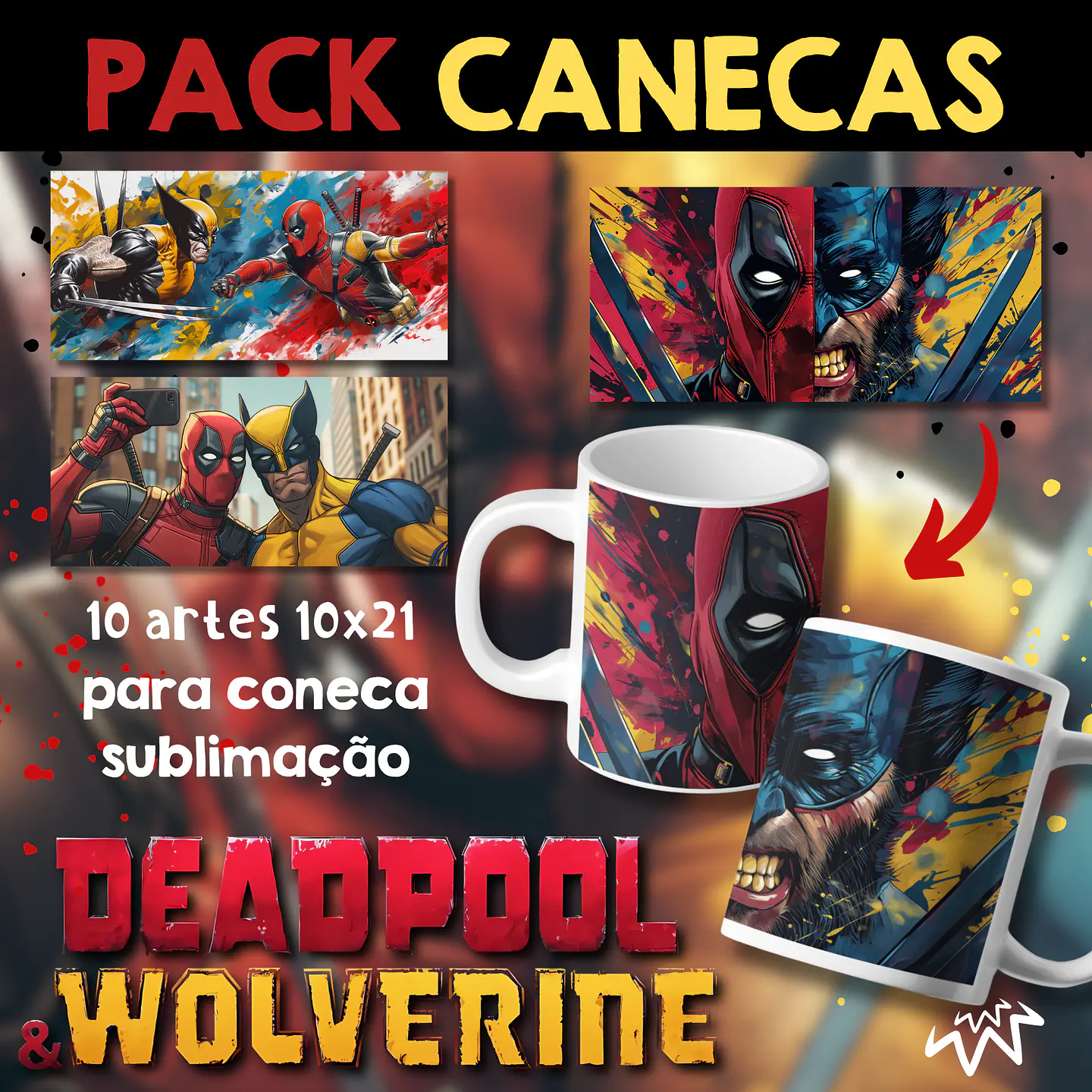 Arquivo Pack Canecas DeadPool e Wolverine - Ilustracin 1