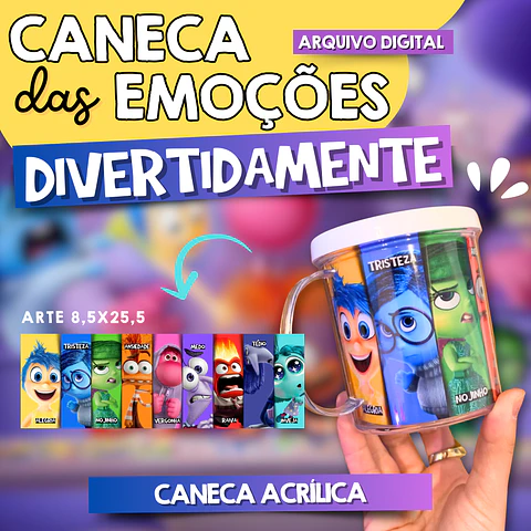 Arquivo Caneca Acrilica Divertidamente - Ilustracin