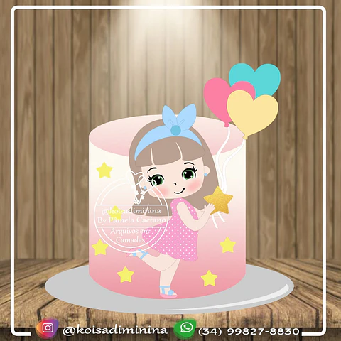 Arquivo de Corte Menina com Balão