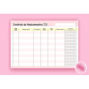 Arquivo Bloco Controle de Medicamentos A5 - THA