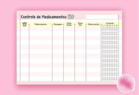 Arquivo Bloco Controle de Medicamentos A5 - THA