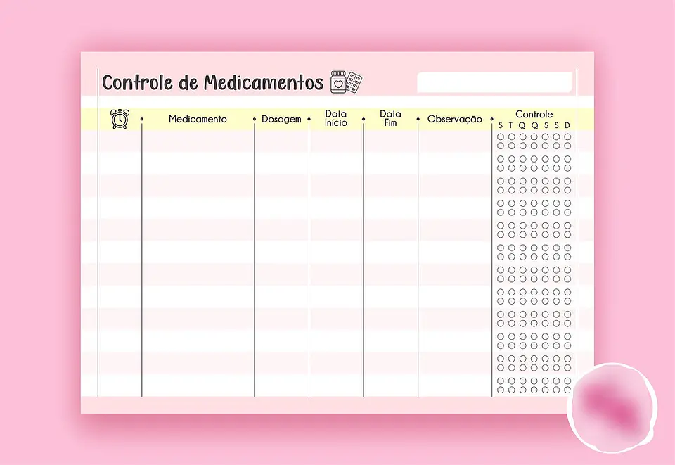 Arquivo Bloco Controle de Medicamentos A5 - THA 1