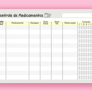 Arquivo Bloco Controle de Medicamentos A5 - THA
