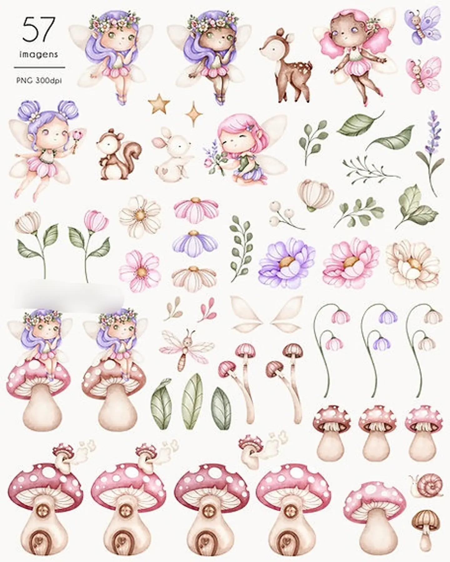 Kit Digital Jardim Encantado das Fadas - NI 3