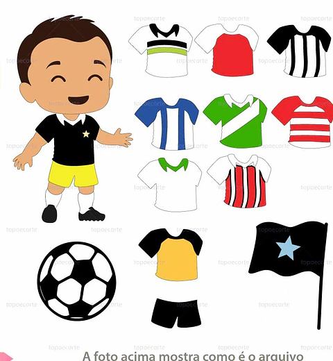Arquivo Topo de Bolo Menino Futebol