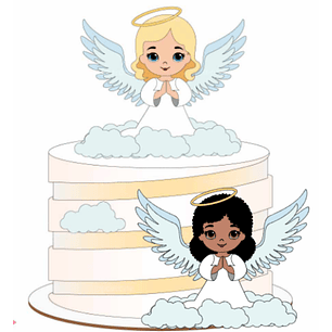 Aruivo Topo de Bolo Batizado Anjinhas