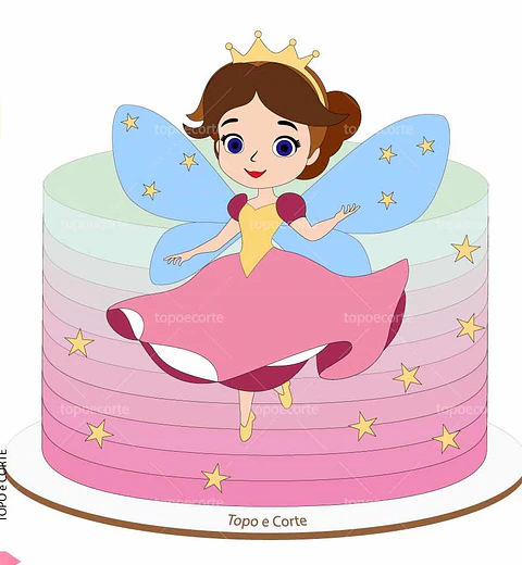 Aruivo Topo de Bolo Fadinha Princesa