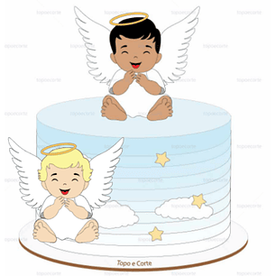 Arquivo Topo de Bolo Batizado Anjinhos