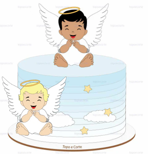 Arquivo Topo de Bolo Batizado Anjinhos