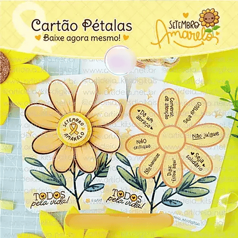 Arquivo Setembro Amarelo Cartão Pétalas - ideia