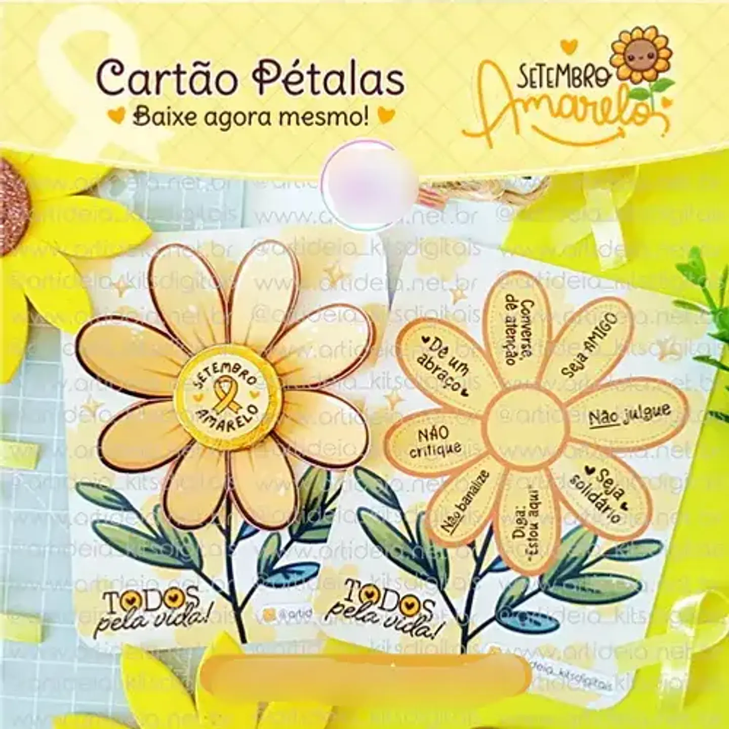 Arquivo Setembro Amarelo Cartão Pétalas - ideia 1