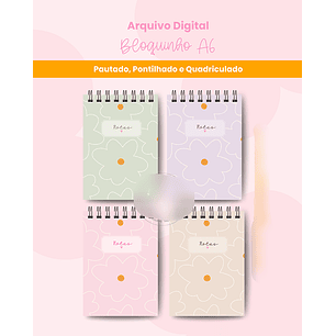 Arquivo Bloquinho A6 - Pautado - Pontilhado - Quadriculado