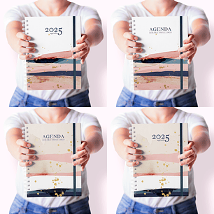 Arquivo Encadernação Pack Agenda A5 – Datada 2025 – 1 DIA POR PÁGINA e 2 DIAS POR PÁGINA – ORGANIZE 2025