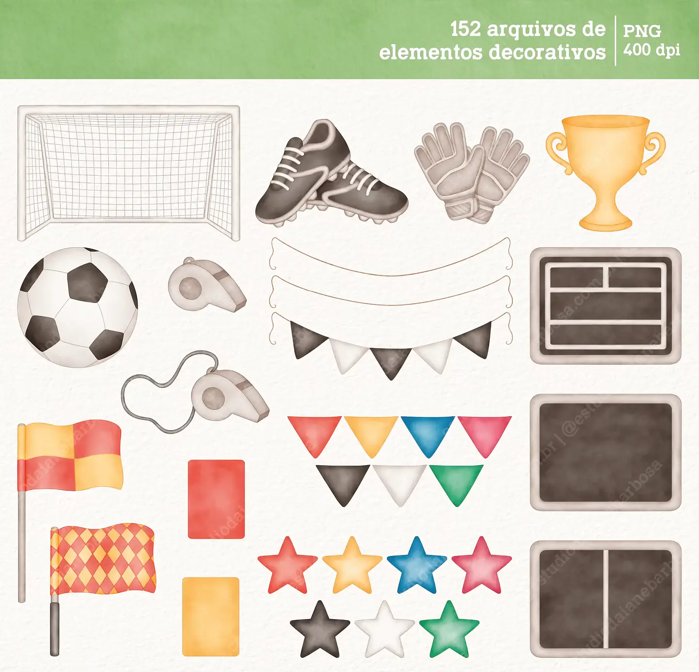 Kit Digital Futebol Aquarela 5