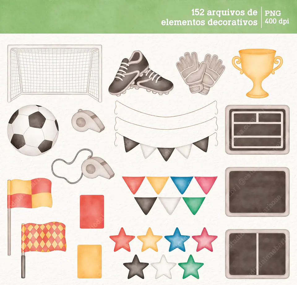 Kit Digital Futebol Aquarela 5