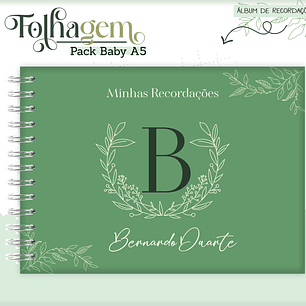 Arquivo Encadernação Baby Folhagem Verde Alfabeto