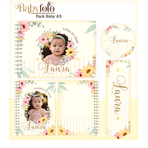 Arquivo Encadernação Baby Foto Floral