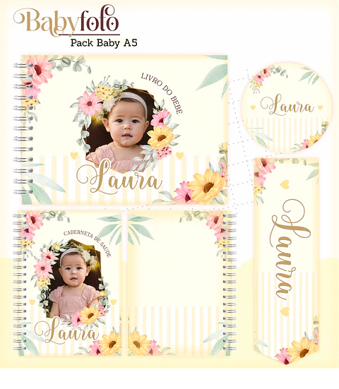 Arquivo Encadernação Baby Foto Floral
