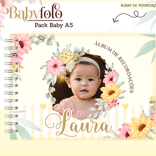Arquivo Encadernação Baby Foto Floral