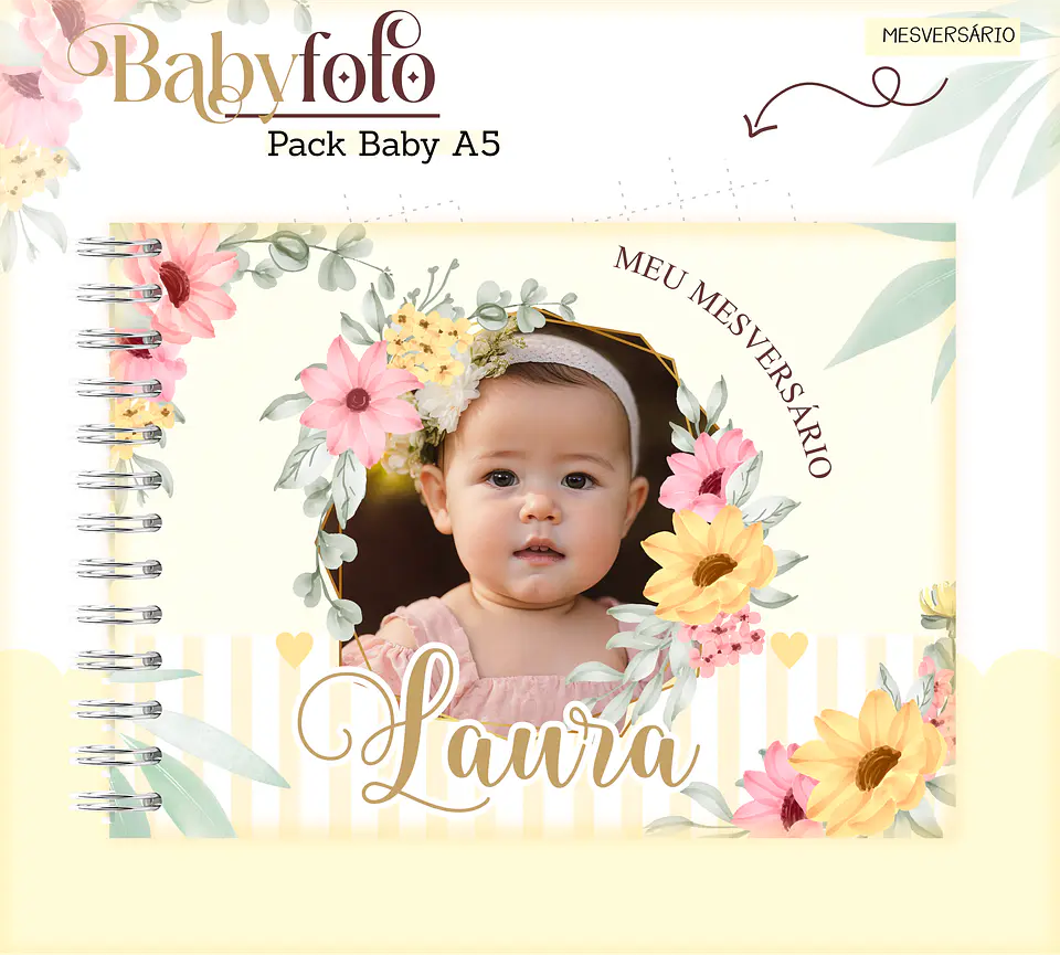 Arquivo Encadernação Baby Foto Floral 4