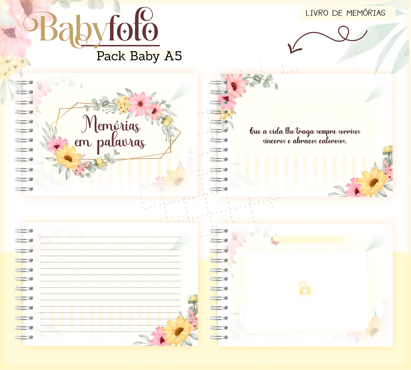 Arquivo Encadernação Baby Foto Floral 7