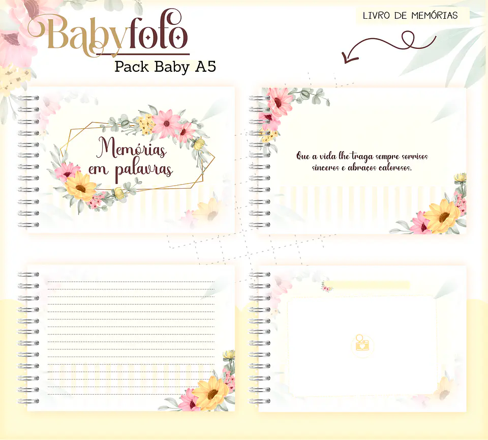 Arquivo Encadernação Baby Foto Floral 7