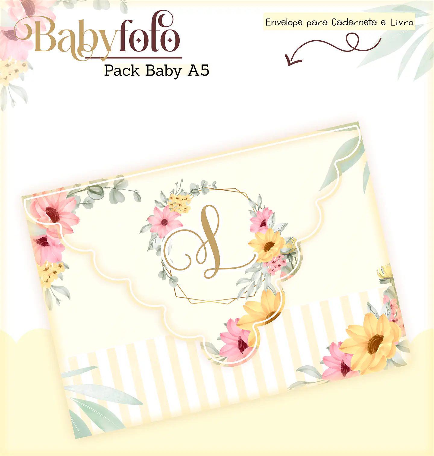 Arquivo Encadernação Baby Foto Floral 10