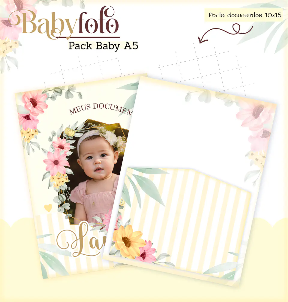 Arquivo Encadernação Baby Foto Floral 11
