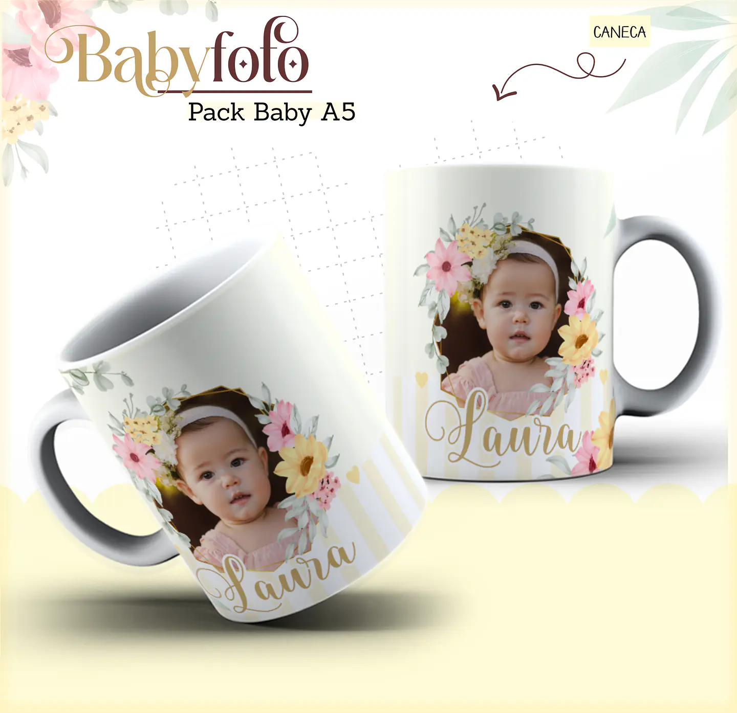 Arquivo Encadernação Baby Foto Floral 14