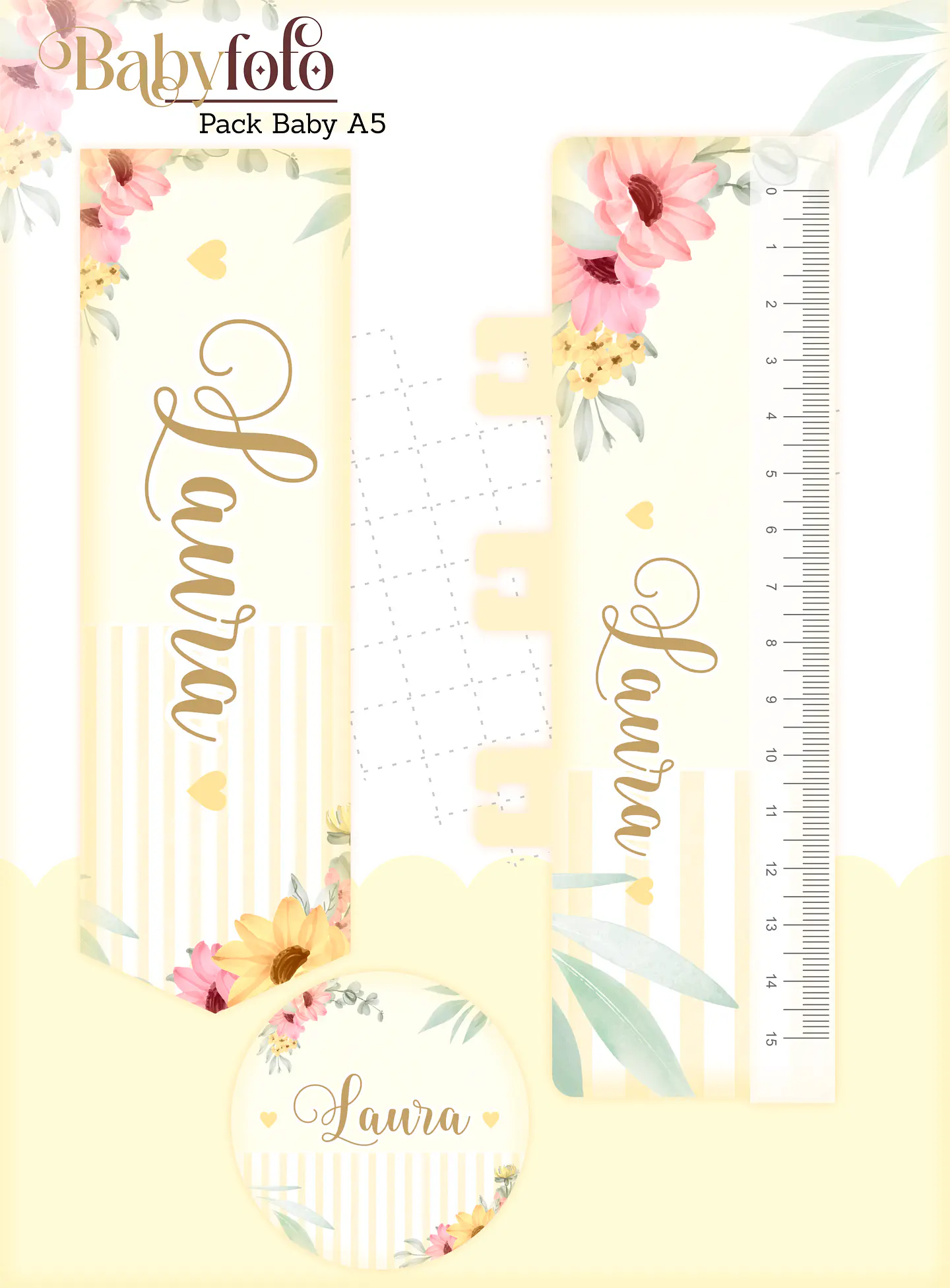 Arquivo Encadernação Baby Foto Floral 15