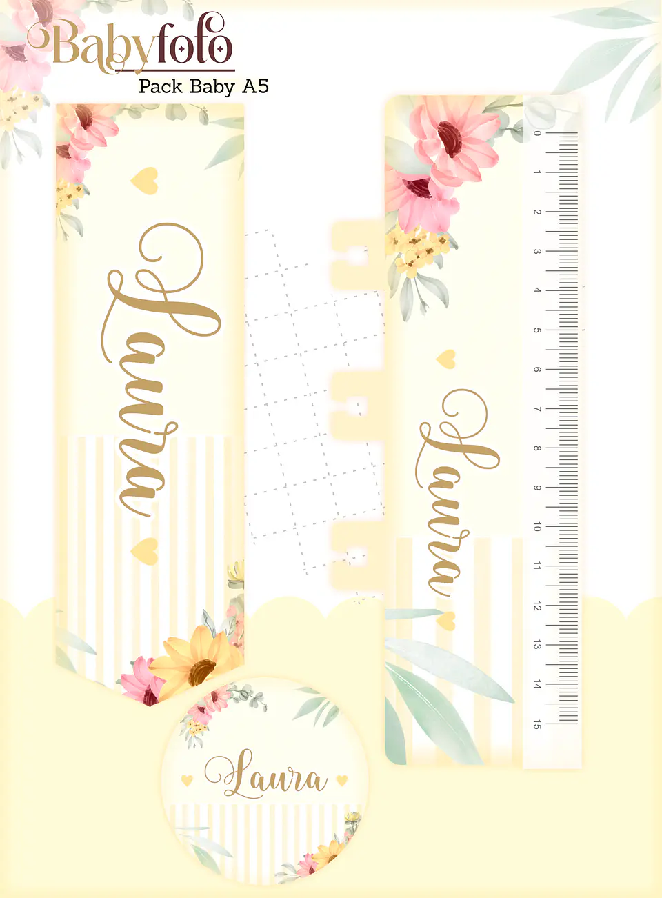 Arquivo Encadernação Baby Foto Floral 15