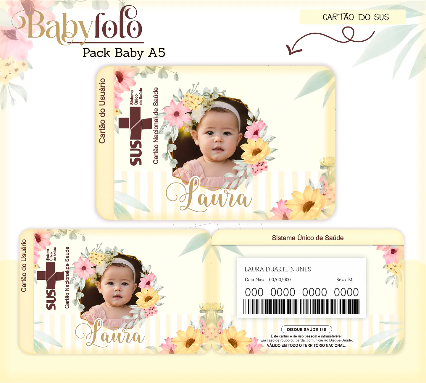 Arquivo Encadernação Baby Foto Floral 17