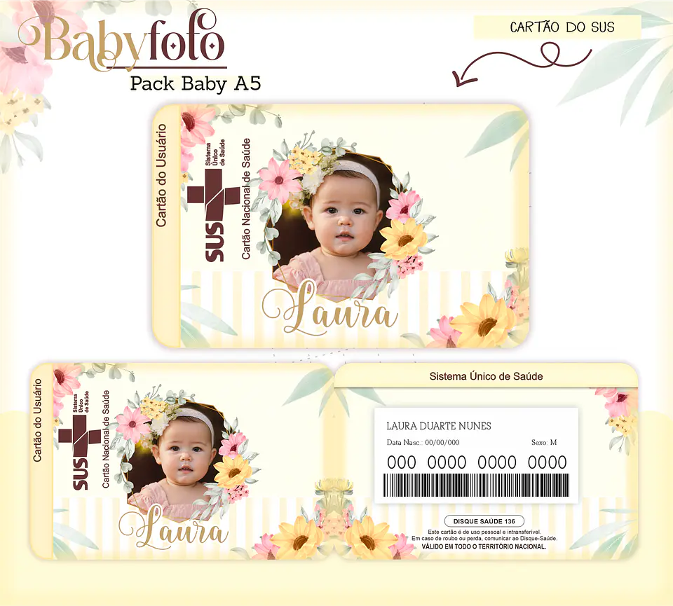 Arquivo Encadernação Baby Foto Floral 17