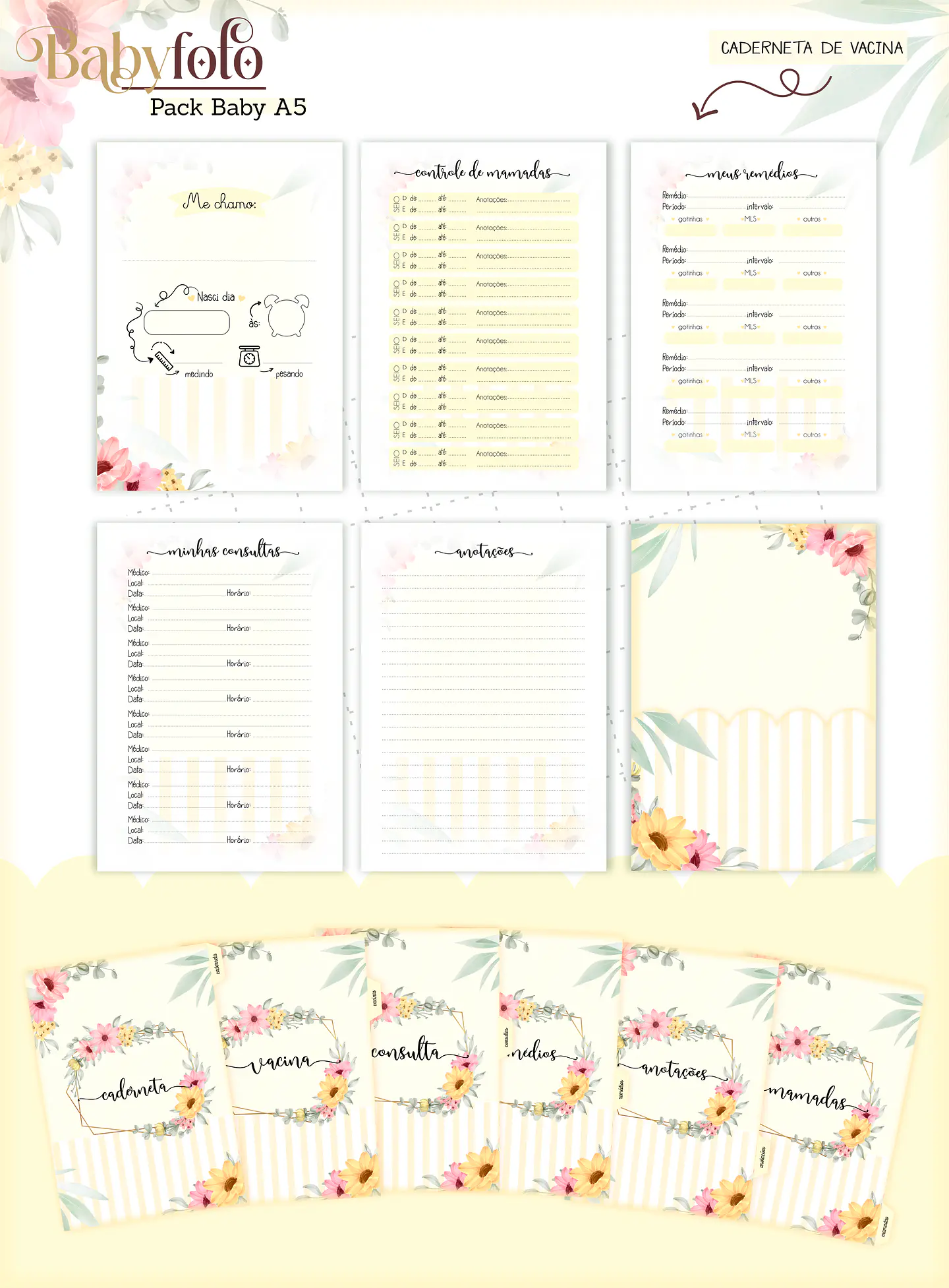 Arquivo Encadernação Baby Foto Floral 18