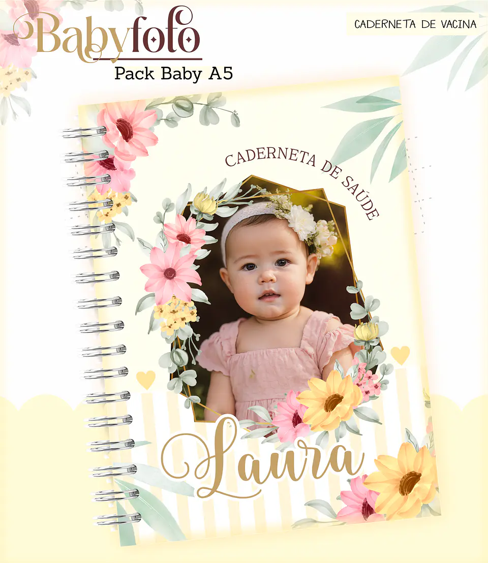Arquivo Encadernação Baby Foto Floral 19