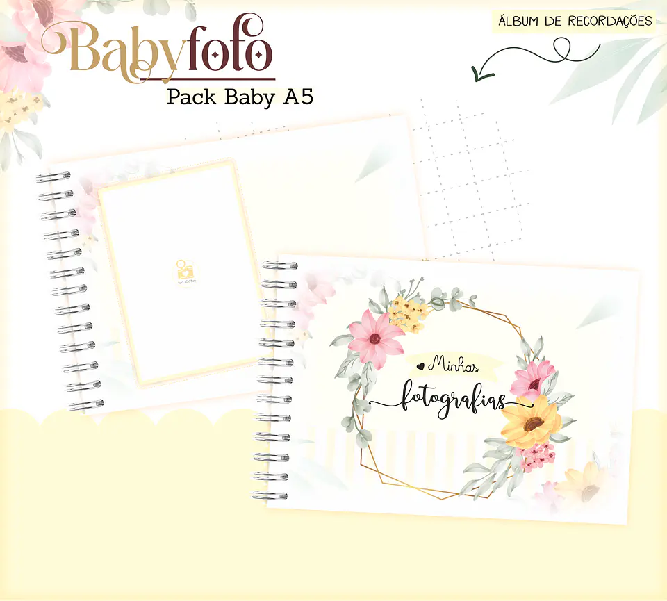 Arquivo Encadernação Baby Foto Floral 20