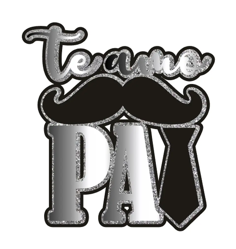 Arquivo Topo de Bolo Dia dos Pais Te amo Pais Gravata e Bigode 1