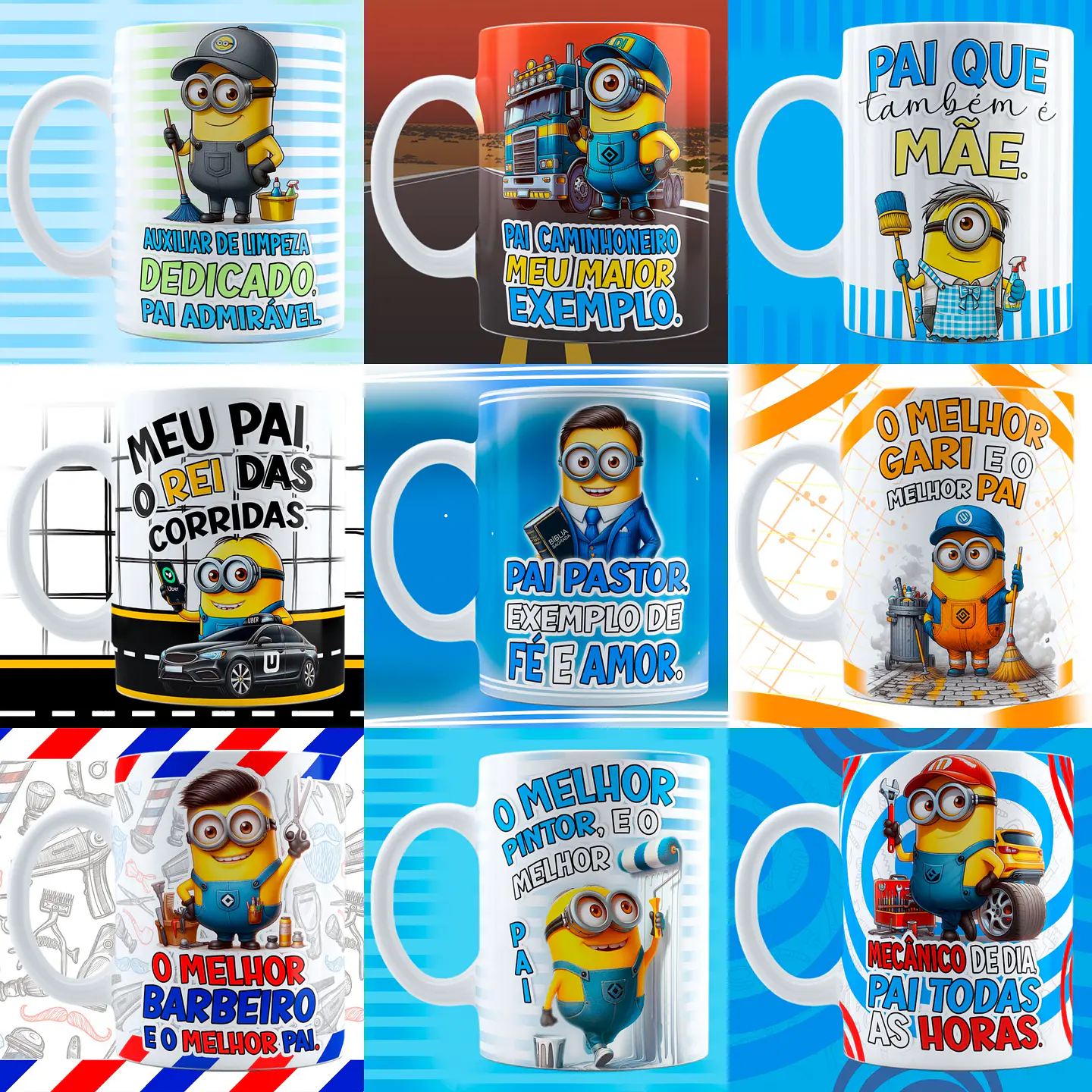Arquivo Caneca Dia dos Pais Minnions Profissões 1