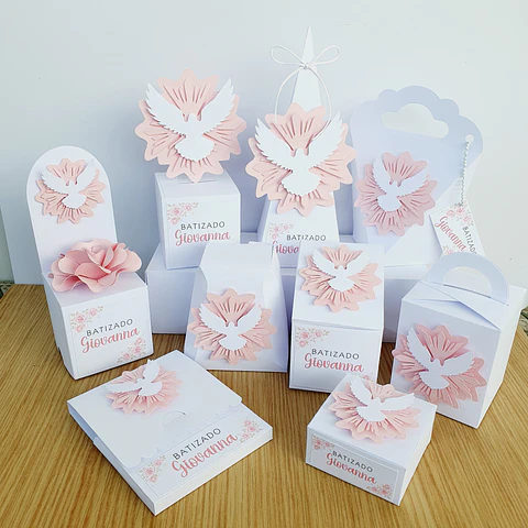 Arquivo de corte batizado rosa - Mimos digitais
