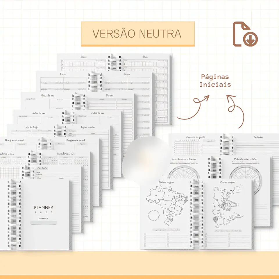 Arquivo encadernação Combo Planners 2025 - COMPLETO 10